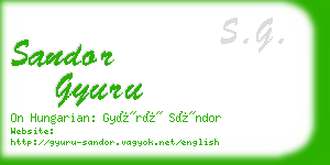 sandor gyuru business card